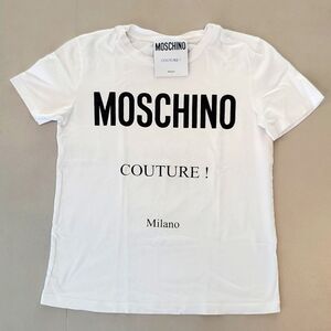 Moschino Girls White Crewneck Logo T-shirt